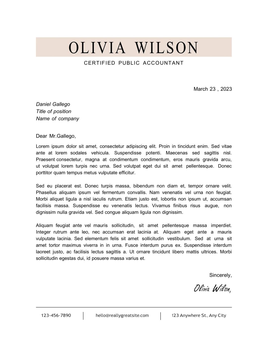 Professional cover letter template 7