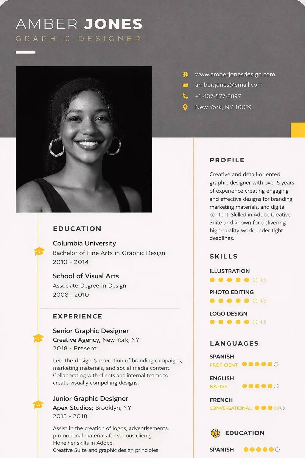 Amber Jones Resume Template